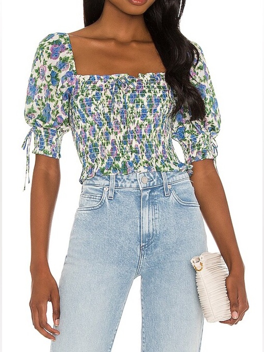 For Love & Lemons Bridget Floral Print crop top